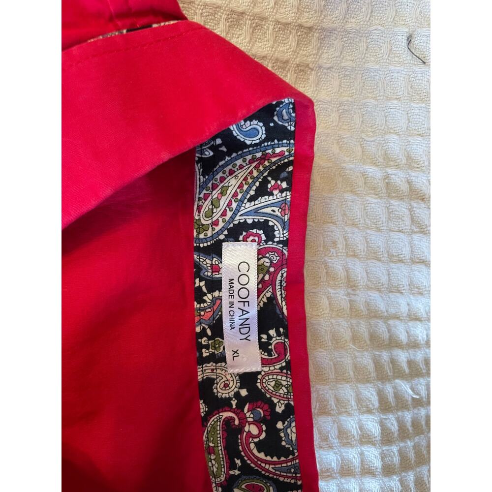 Coofandy Men’s Bright Red Mid Century Style Long Sleeve Button Up Shirt XL - Picture 6 of 12